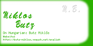 miklos butz business card